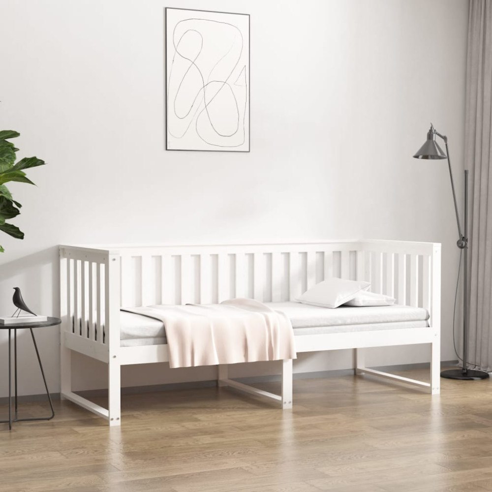 vidaXL Dagbädd utan madrass vit 80x200 cm massiv furu