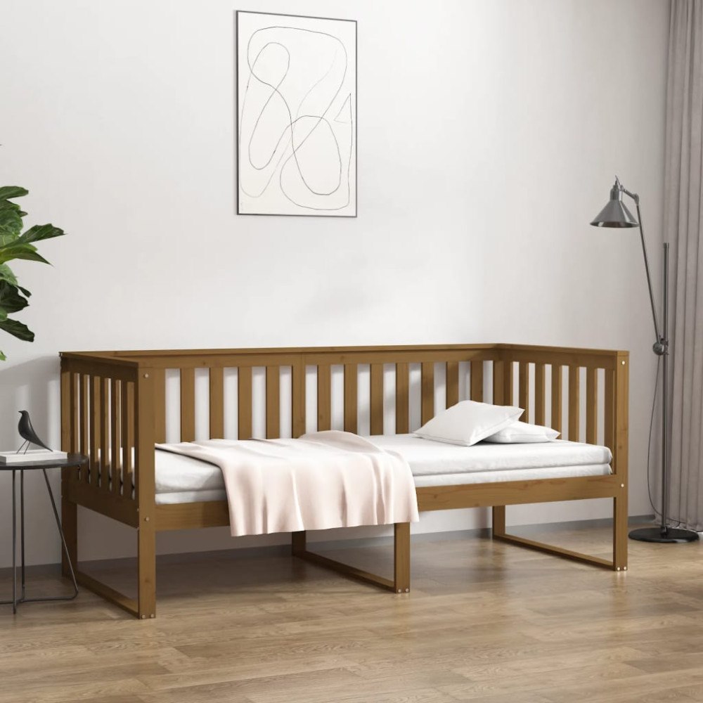 vidaXL Dagbädd honungsbrun 100x200 cm massivt furu