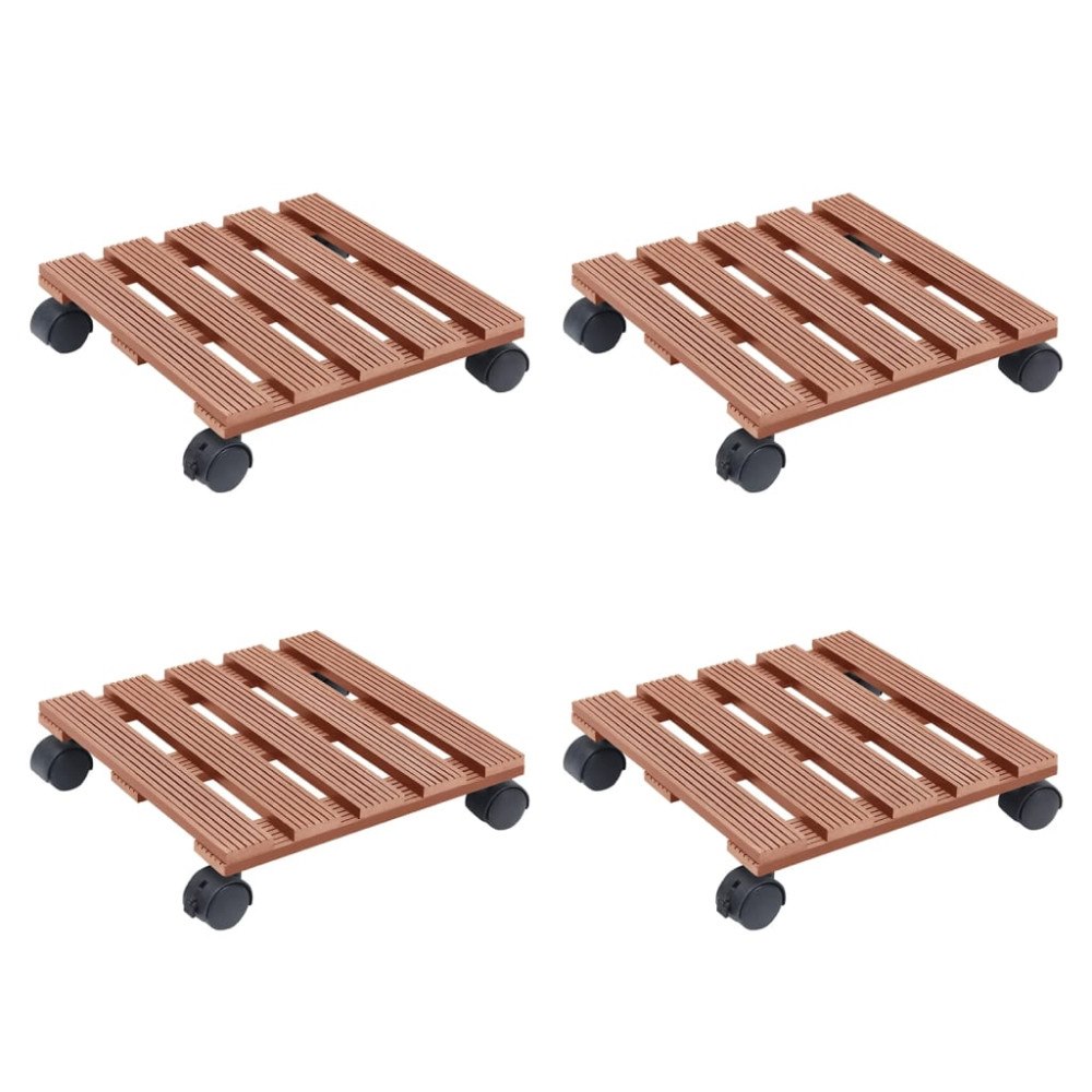 vidaXL Blomvagnar 4 st brun 30x30x7,5 cm WPC