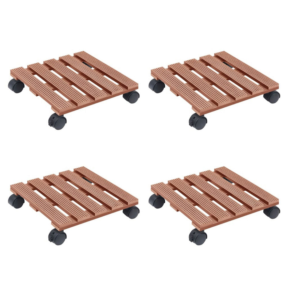 vidaXL Blomvagnar 4 st brun 30x30x7,5 cm WPC