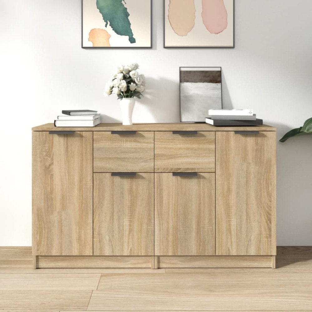 vidaXL Skänk 2 delar sonoma-ek 60x30x70 cm konstruerat trä