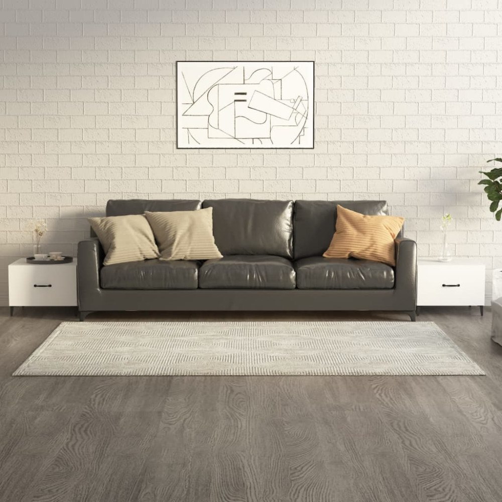 vidaXL Soffbord med metallben 2 st vit 50x50x40 cm