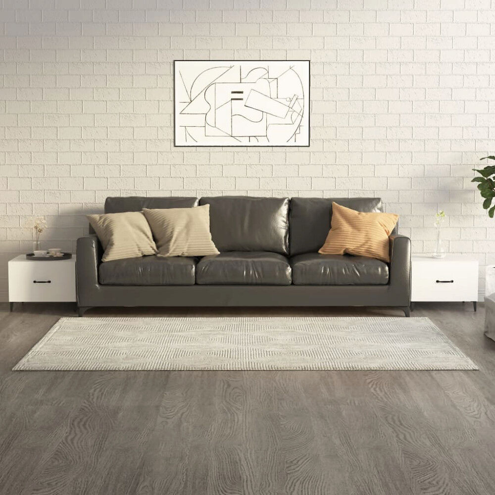 vidaXL Soffbord med metallben 2 st vit 50x50x40 cm
