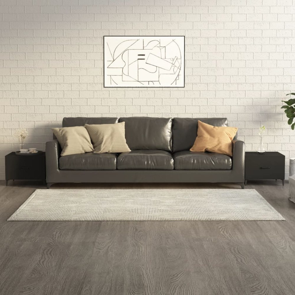 vidaXL Soffbord med metallben 2 st svart 50x50x40 cm