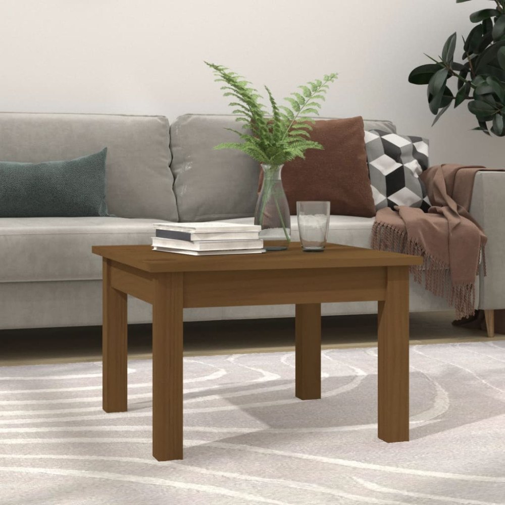 vidaXL Soffbord honungsbrun 45x45x30 cm massiv furu