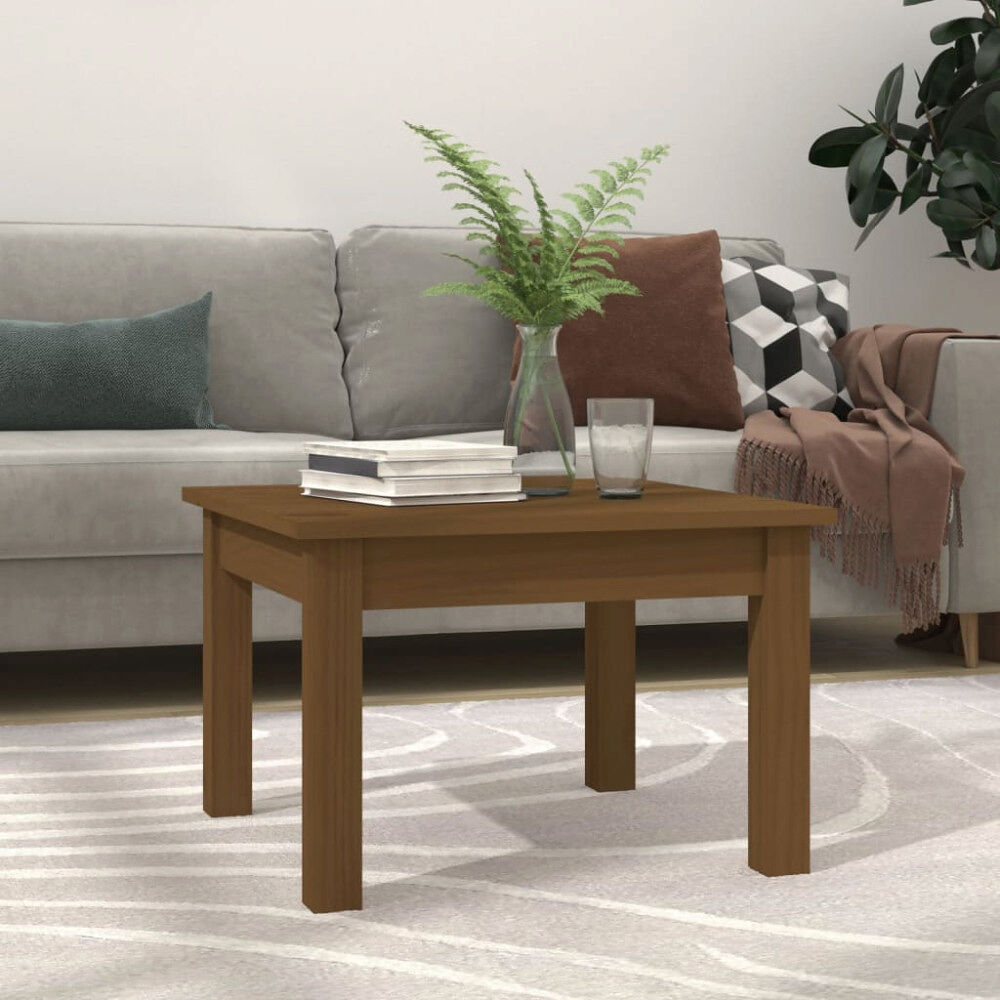 vidaXL Soffbord honungsbrun 45x45x30 cm massiv furu