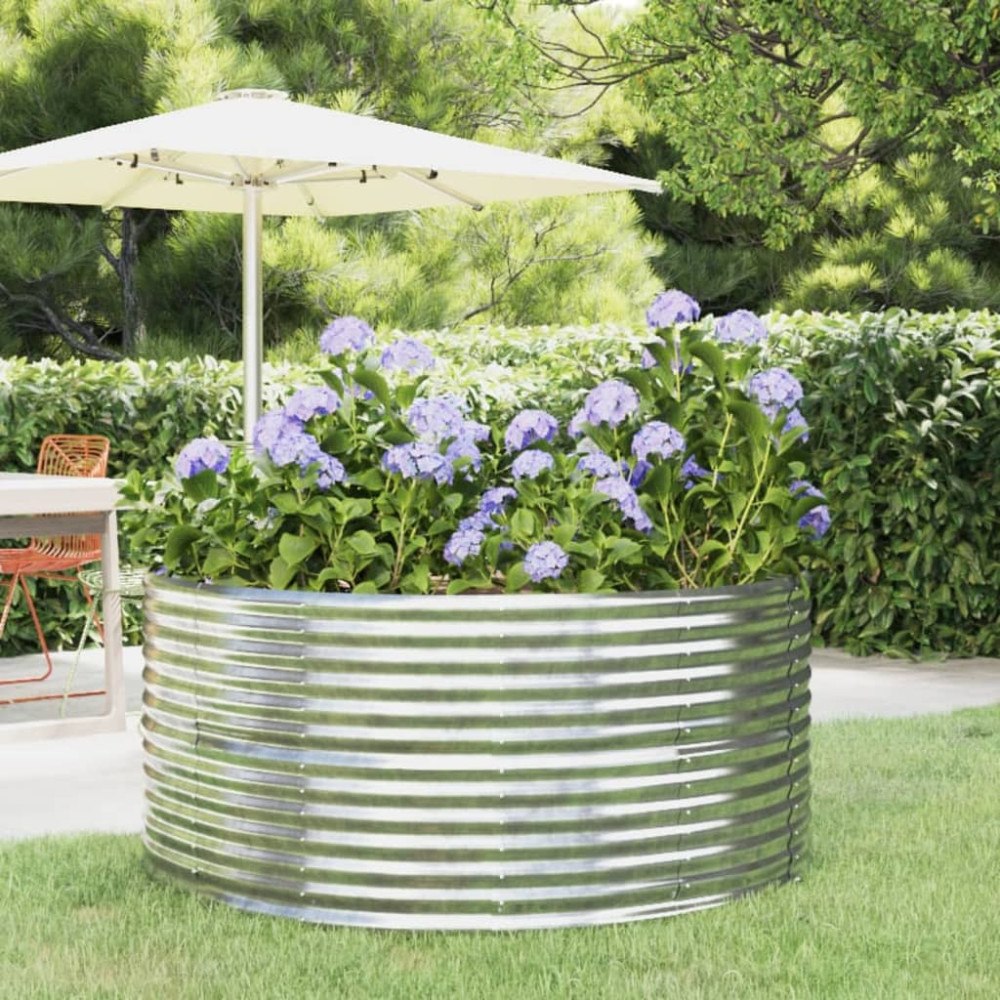 vidaXL Odlingslåda silver 140x140x68 cm galvaniserat stål