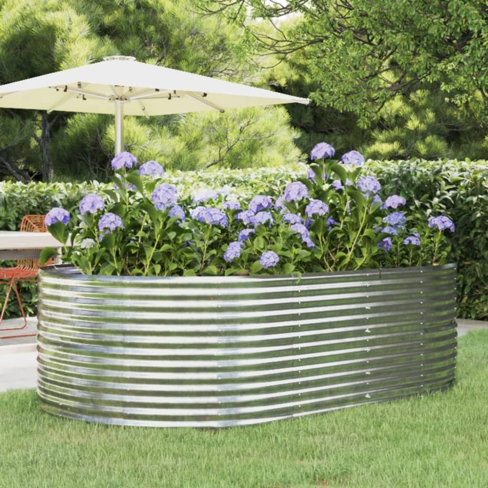 vidaXL Odlingslåda silver 212x140x68 cm galvaniserat stål