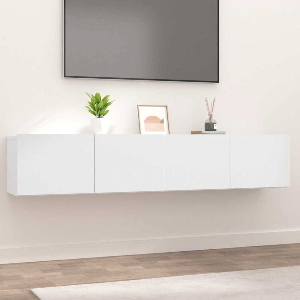 vidaXL Tv-bänkar 2 st vit 80x30x30 cm konstruerat trä