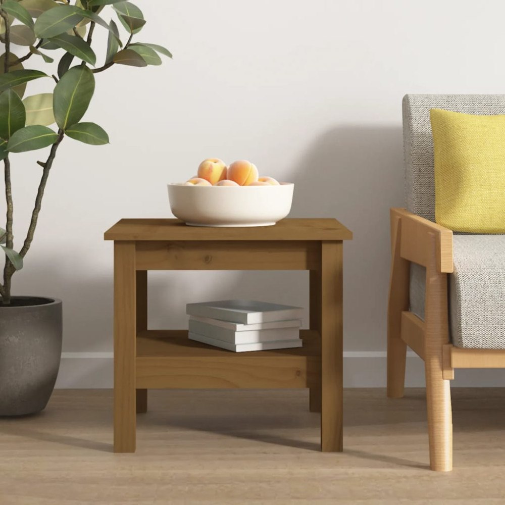 vidaXL Soffbord honungsbrun 45x45x40 cm massiv furu