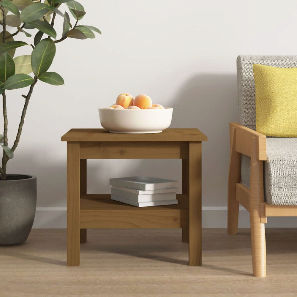 vidaXL Soffbord honungsbrun 45x45x40 cm massiv furu