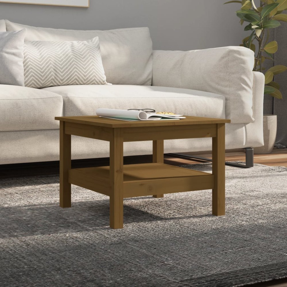 vidaXL Soffbord honungsbrun 55x55x40 cm massiv furu
