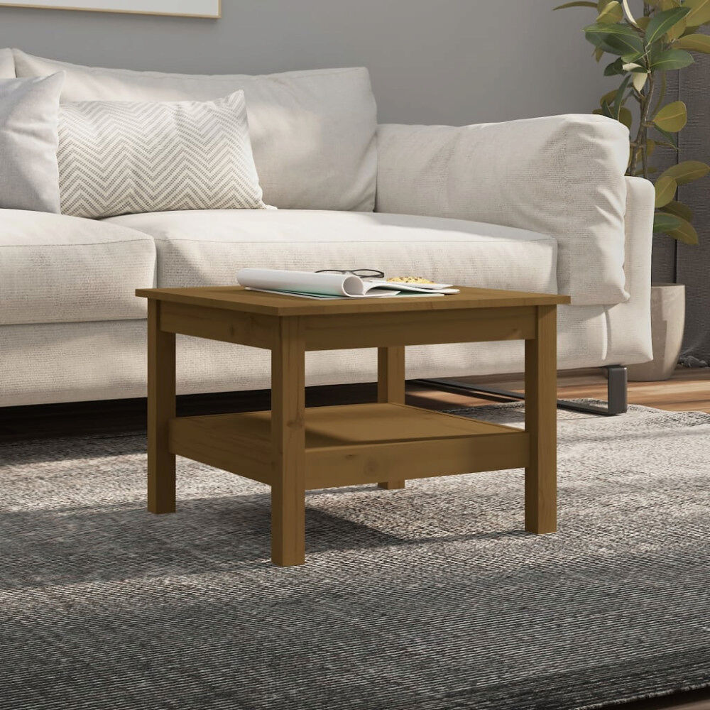 vidaXL Soffbord honungsbrun 55x55x40 cm massiv furu