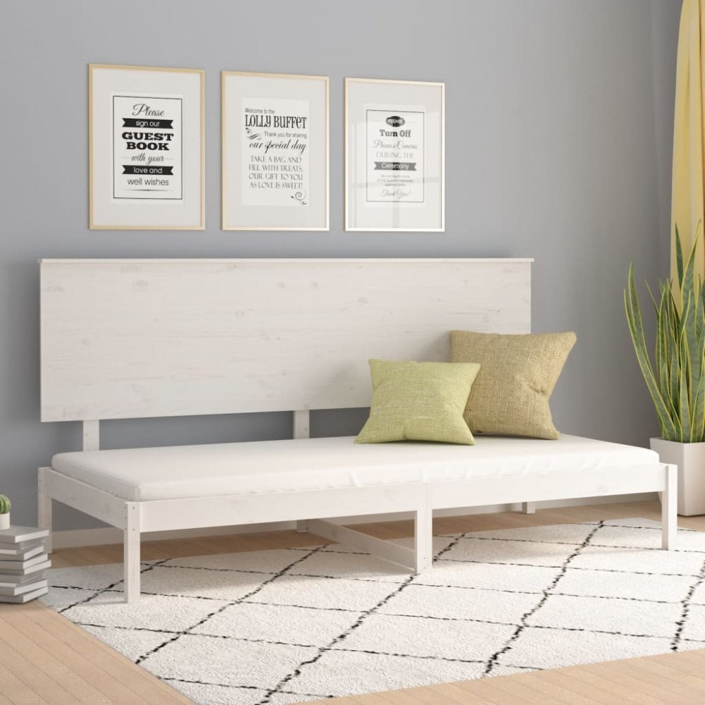 vidaXL Dagbädd utan madrass vit 80x200 cm massiv furu