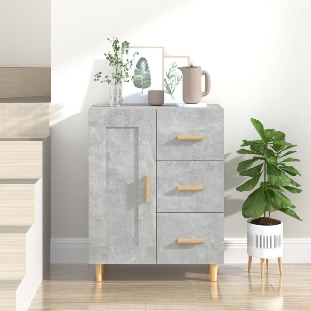 vidaXL Skänk betonggrå 69,5x34x90 cm konstruerat trä
