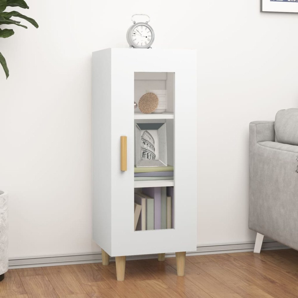 vidaXL Skänk vit 34,5x34x90 cm konstruerat trä