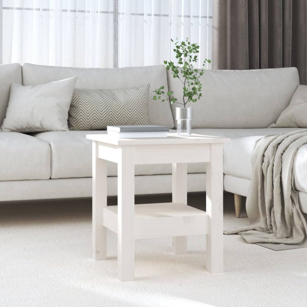 vidaXL Soffbord vit 35x35x40 cm massiv furu