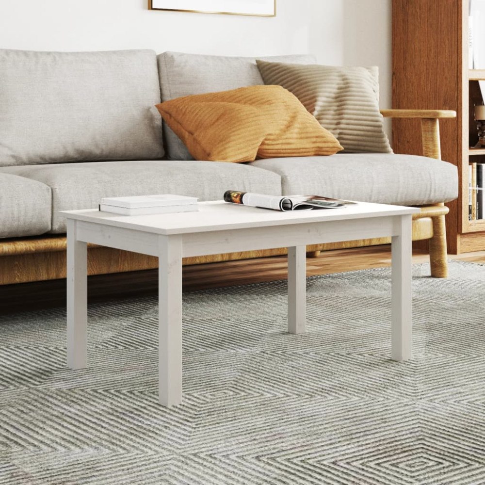 vidaXL Soffbord vit 80x50x40 cm massivt furu