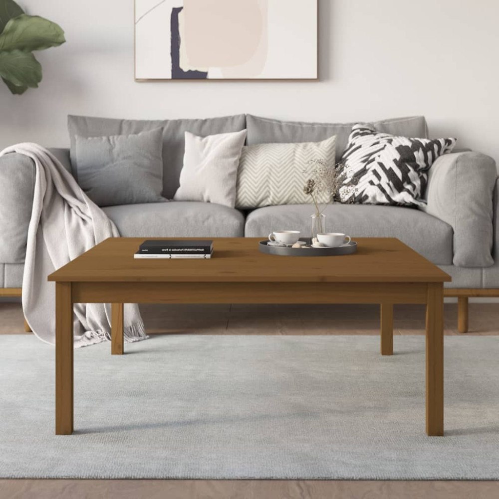 vidaXL Soffbord honungsbrun 100x100x40 cm massiv furu