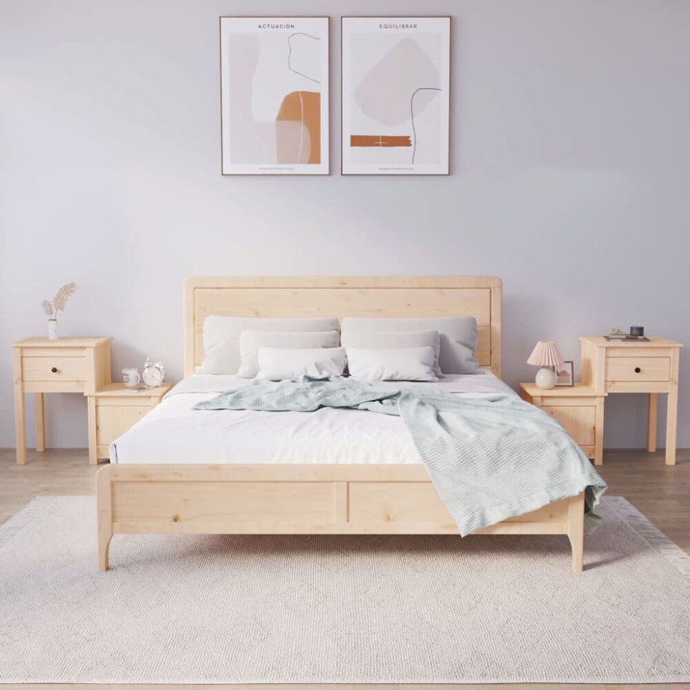 vidaXL Sängbord 2 st 79,5x38x65,5 cm massiv furu