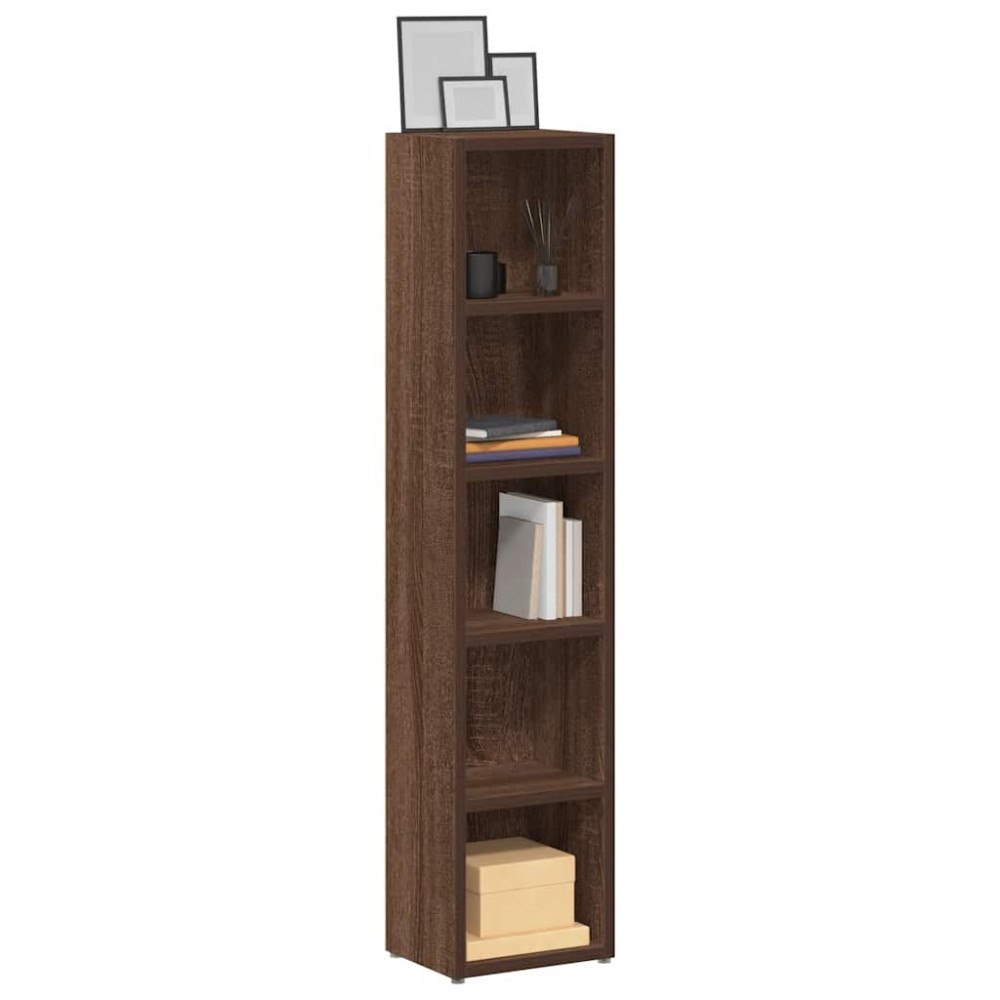 vidaXL CD-hyllor 2 st brun ek 21x16x93,5 cm konstruerat trä