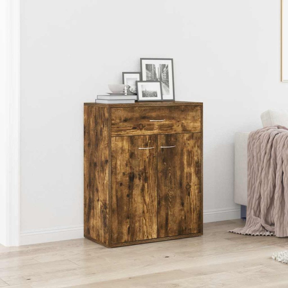 vidaXL Skänk rökfärgad ek 60x30x75 cm konstruerat trä