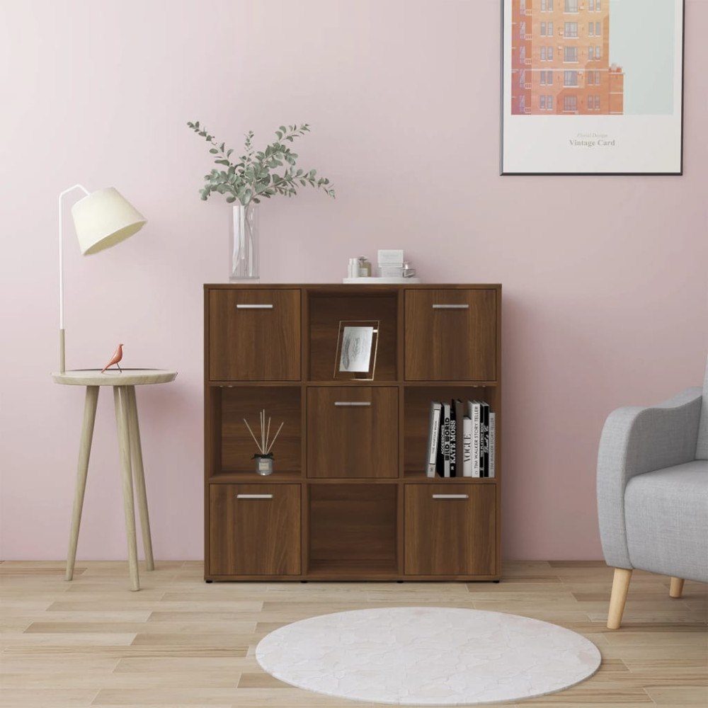 vidaXL Bokhylla brun ek 90x30x90 cm konstruerat trä