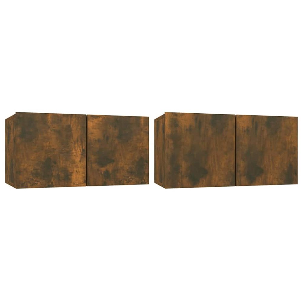 vidaXL | TV-bänkset | 2 pcs Brun 60 x 30 x 30 cm Konstruerat trä