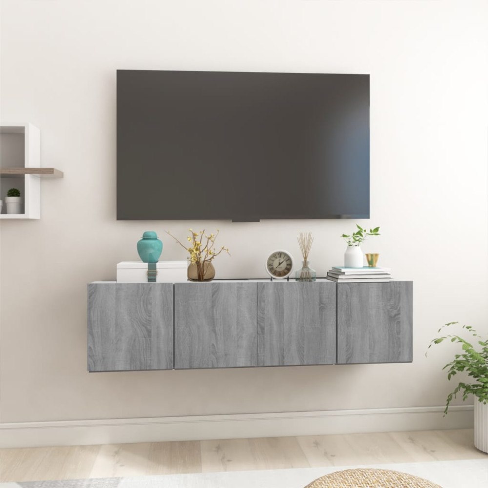 vidaXL Hängande tv-skåp 2 st 60x30x30 cm konstruerat trä