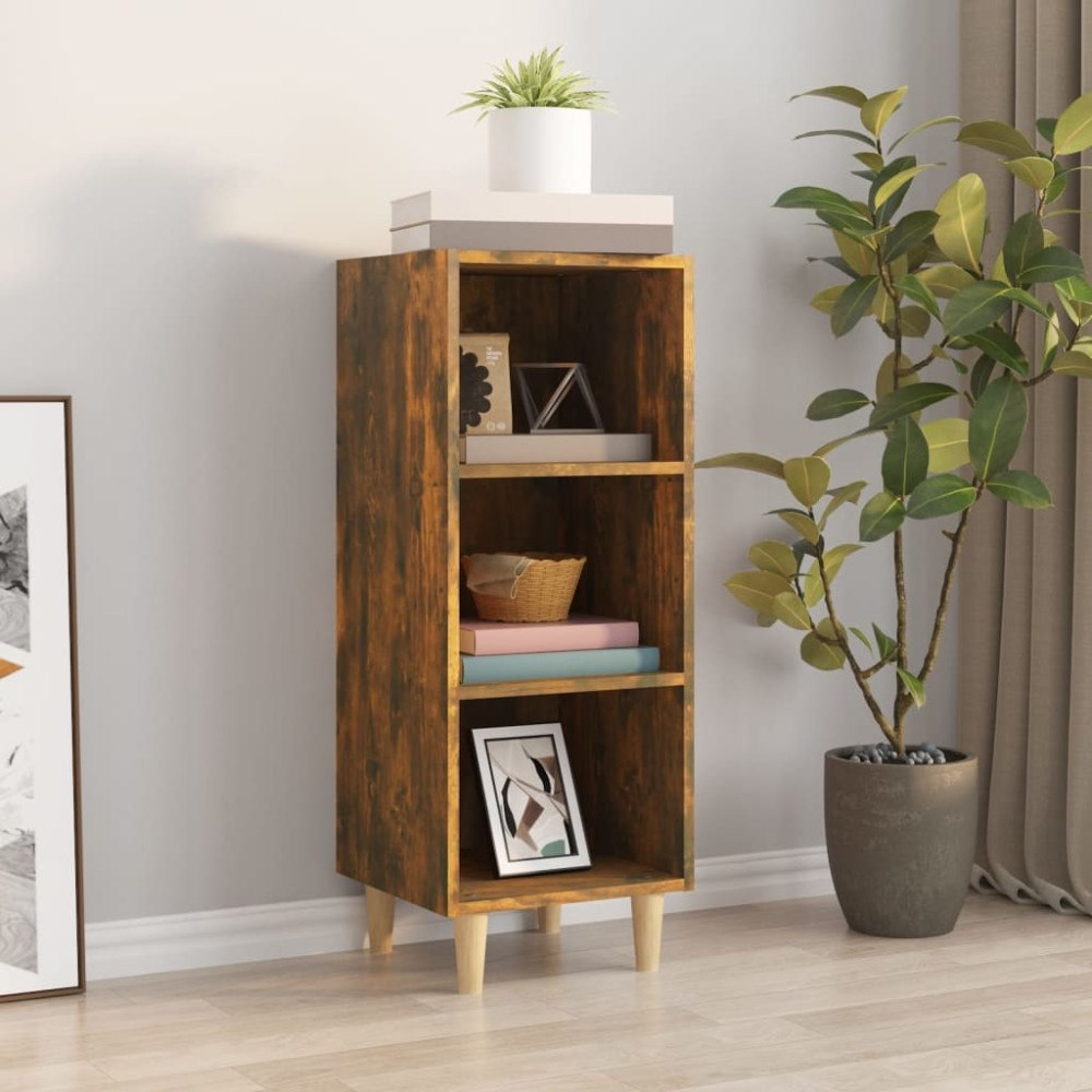 vidaXL Skänk rökfärgad ek 34,5x32,5x90 cm konstruerat trä