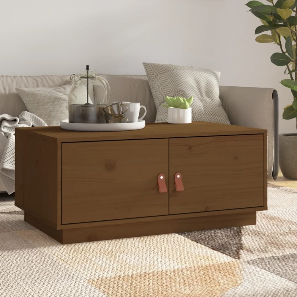 vidaXL Soffbord honungsbrun 80x50x35 cm massiv furu