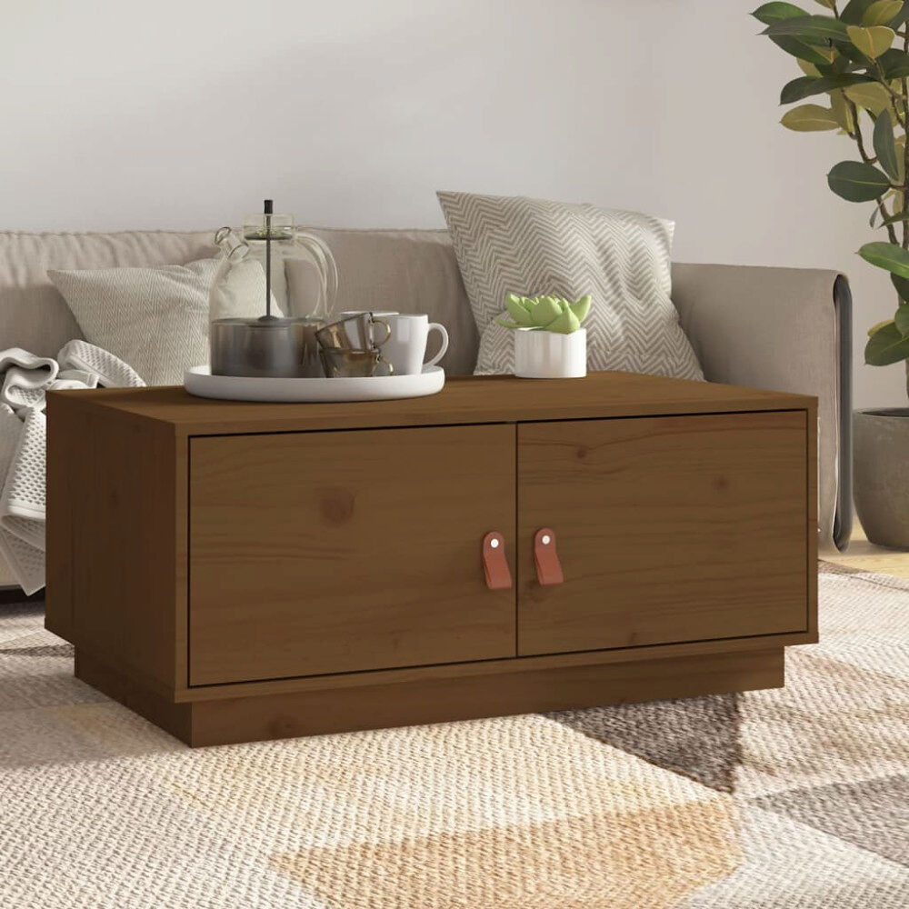 vidaXL Soffbord honungsbrun 80x50x35 cm massiv furu