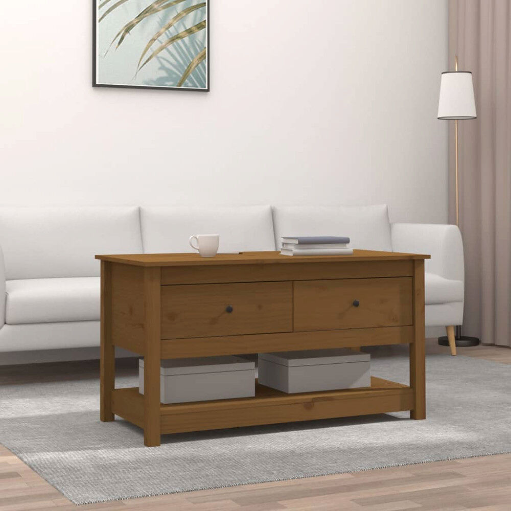 vidaXL Soffbord honungsbrun 102x49x55 cm massiv furu
