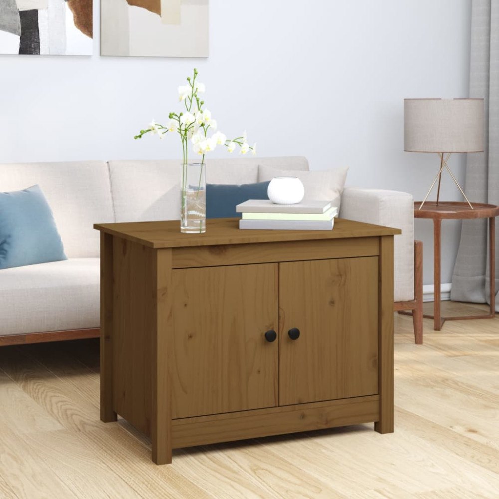 vidaXL Soffbord honungsbrun 71x49x55cm massiv furu