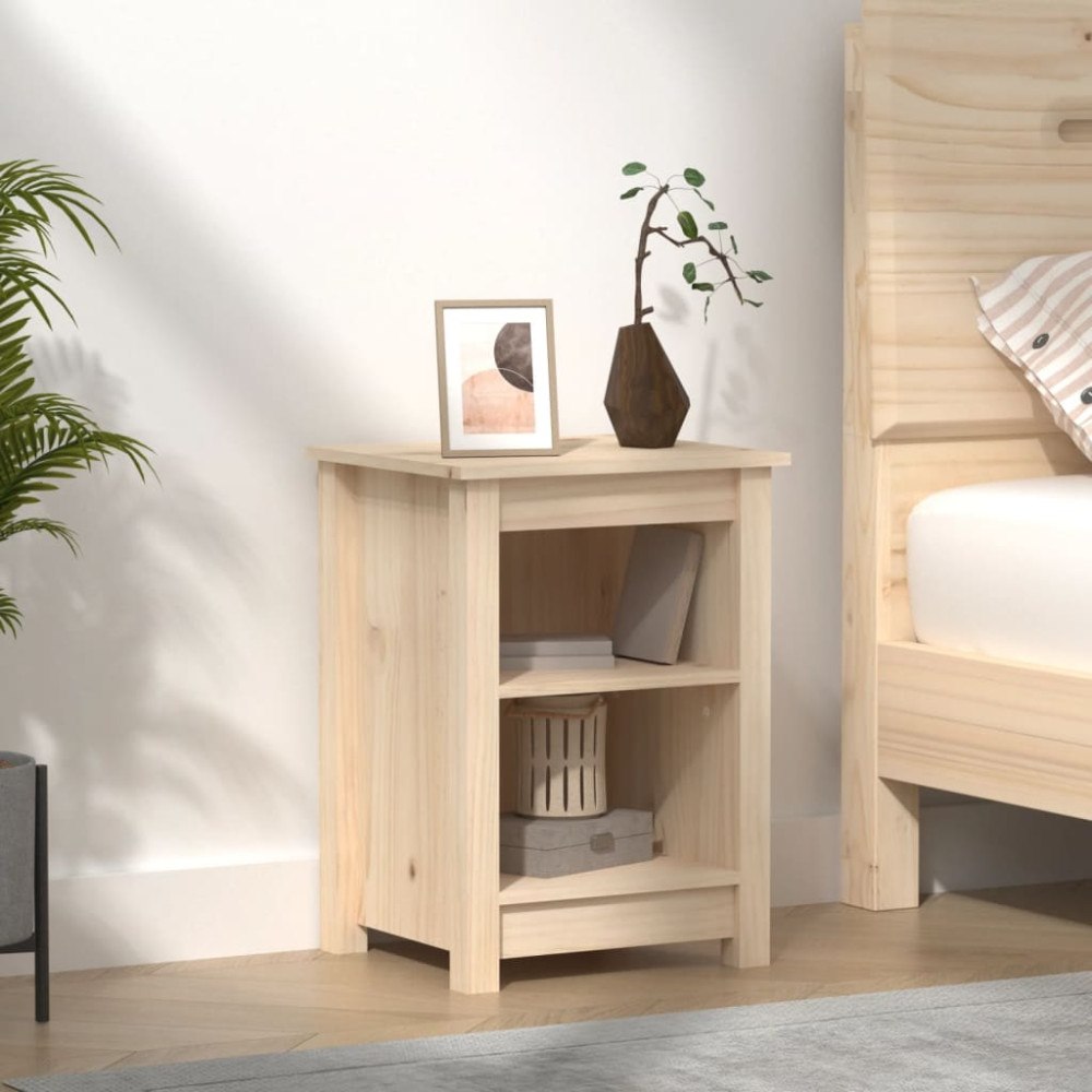 vidaXL Sängbord 40x35x55 cm massivt furu