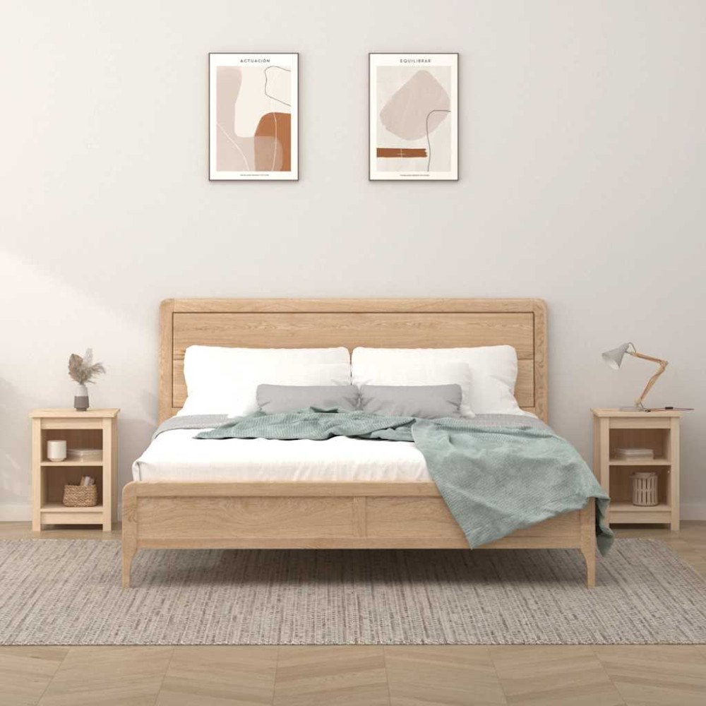 vidaXL Sängbord 2 st 40x35x55 cm massivt furu