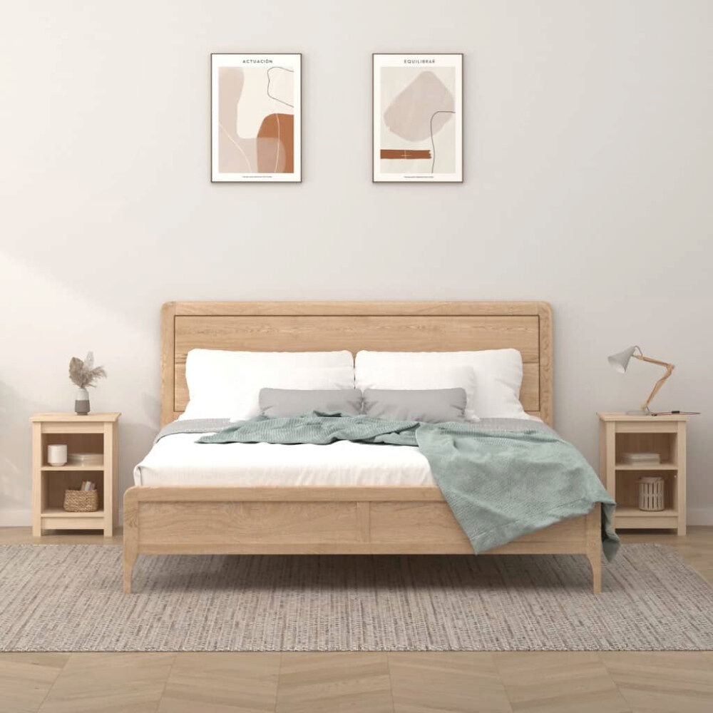 vidaXL Sängbord 2 st 40x35x55 cm massivt furu