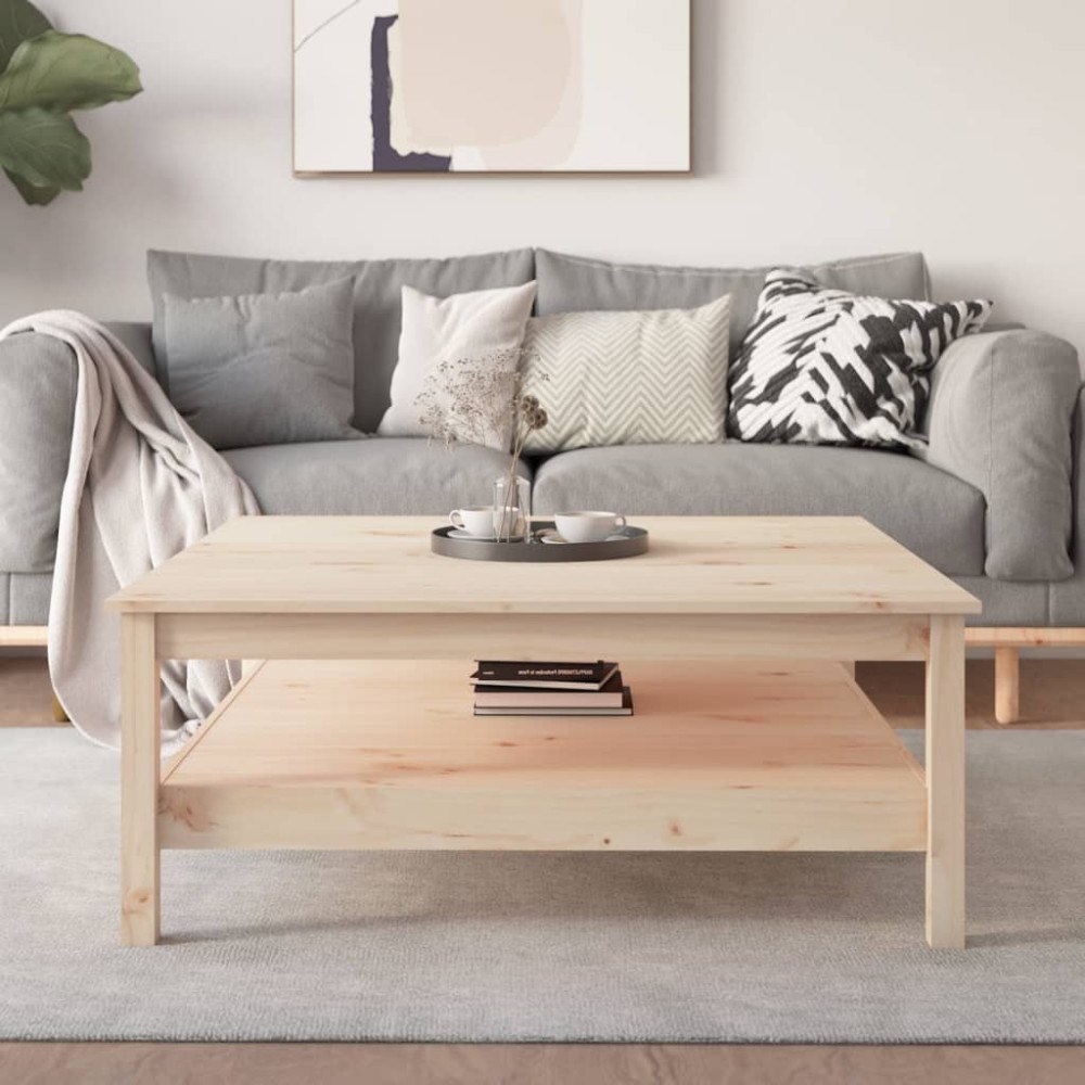 vidaXL Soffbord 100x100x40 cm massivt trä furu