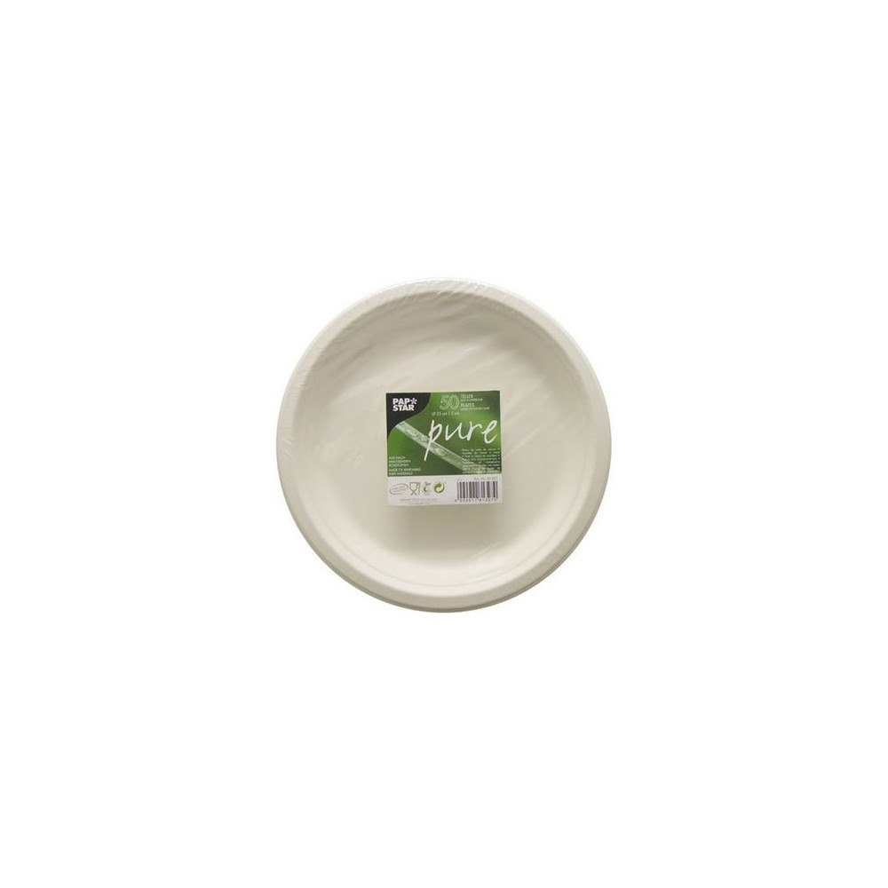 PAPSTAR Tallrik PURE 23cm vit 50/fp