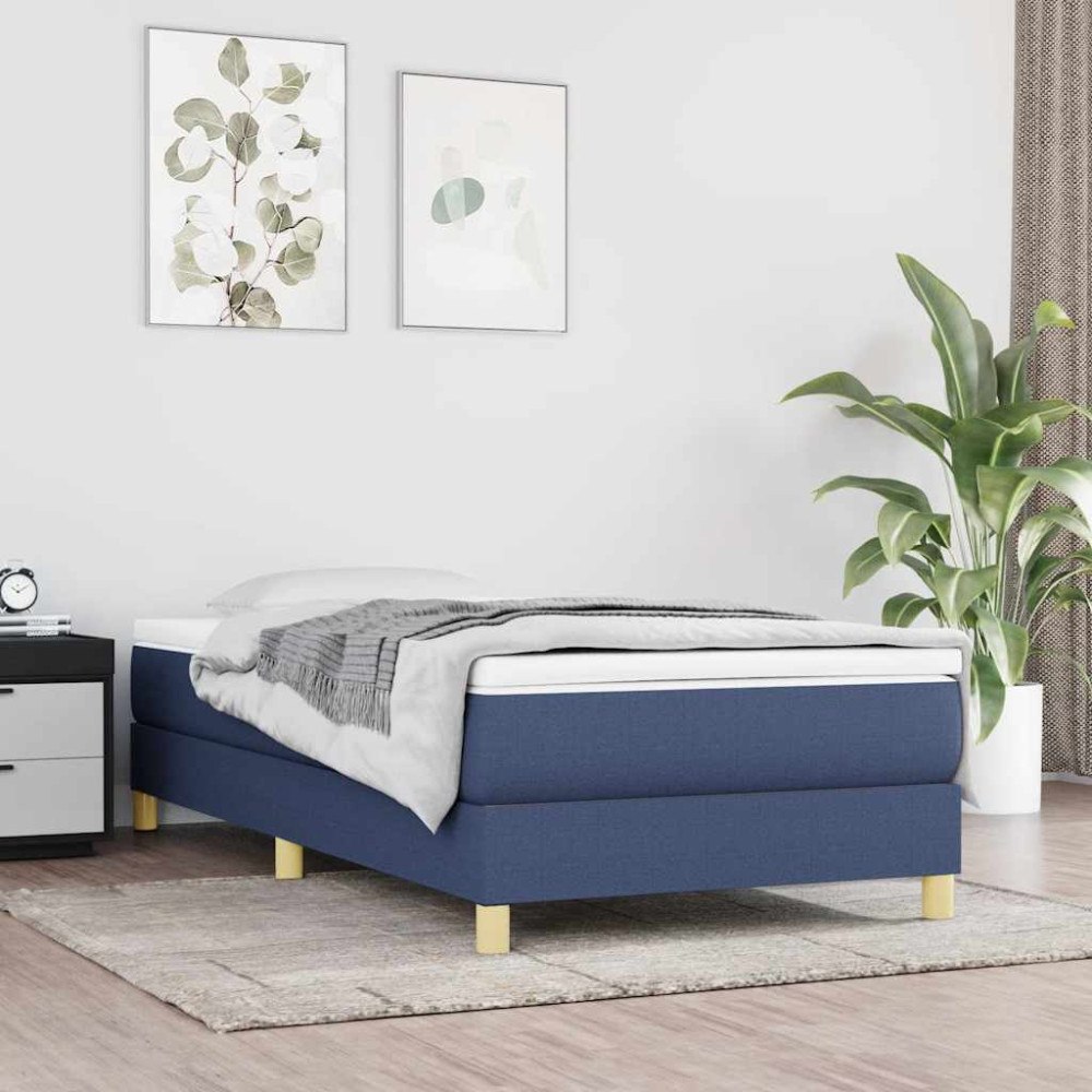 vidaXL Boxspring-sängram blå 80x200 cm tyg