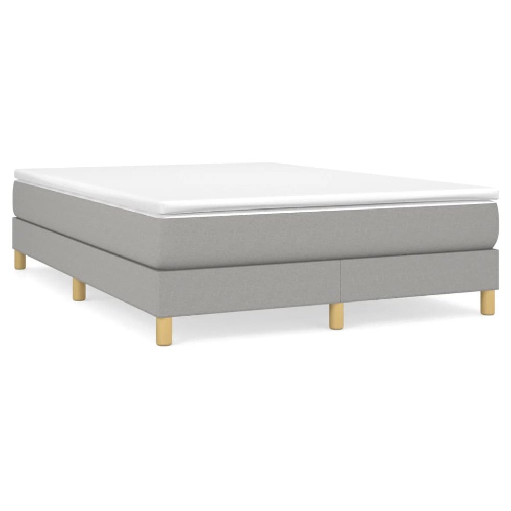 vidaXL Boxspring-sängram ljusgrå 140x200 cm tyg