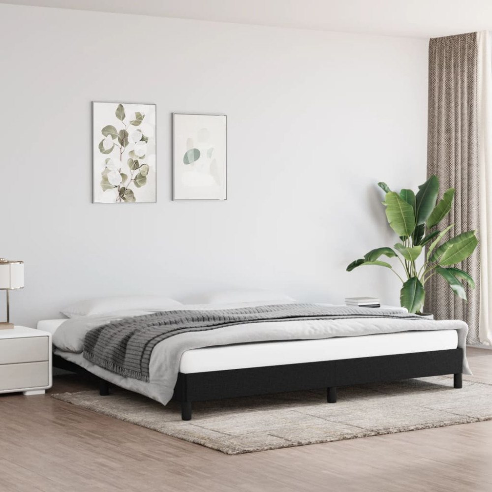 vidaXL Sängram utan madrass svart 200x200 cm tyg