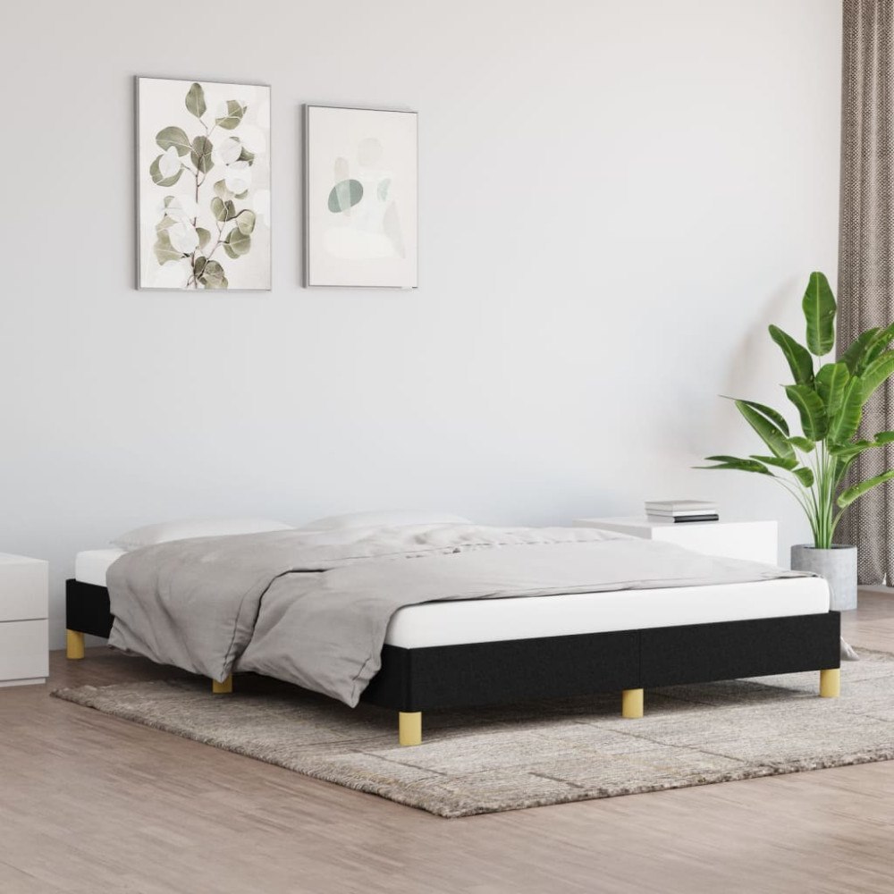 vidaXL Sängram utan madrass svart 140x190 cm tyg