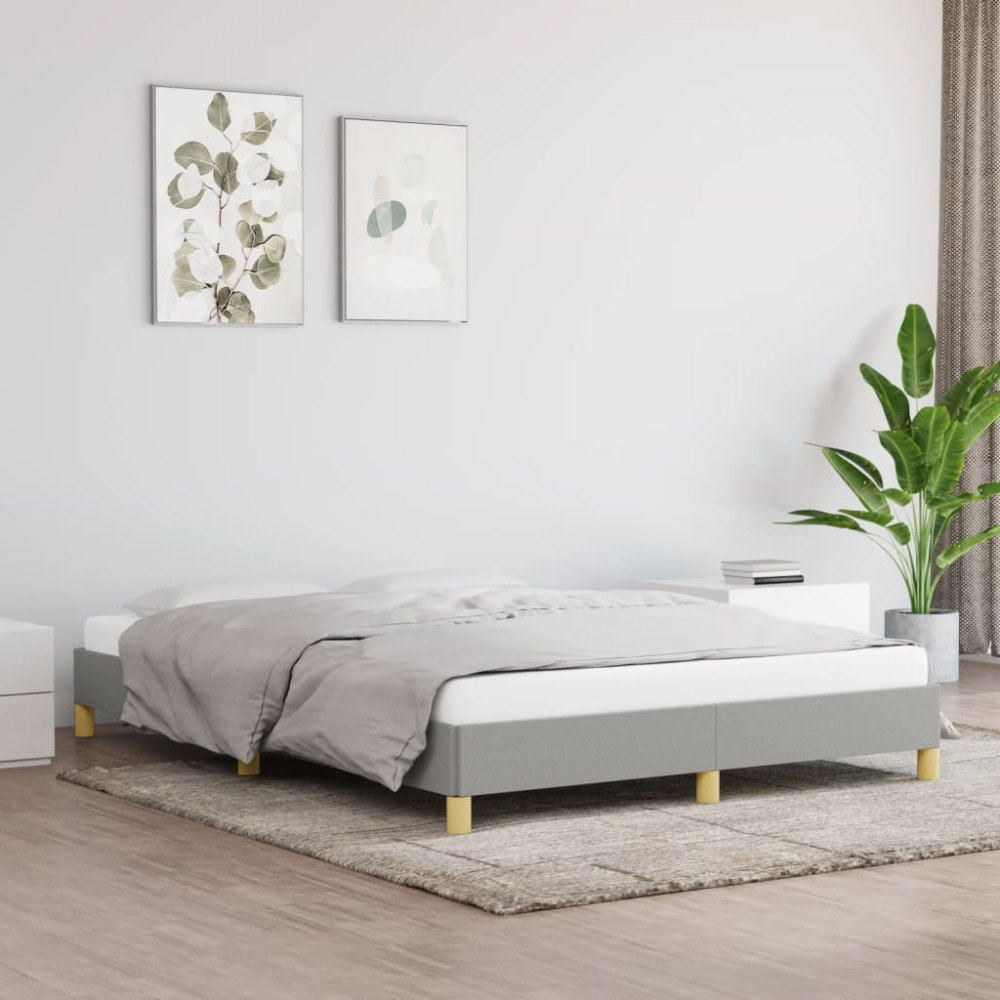 vidaXL Sängram utan madrass ljusgrå 160x200 cm tyg