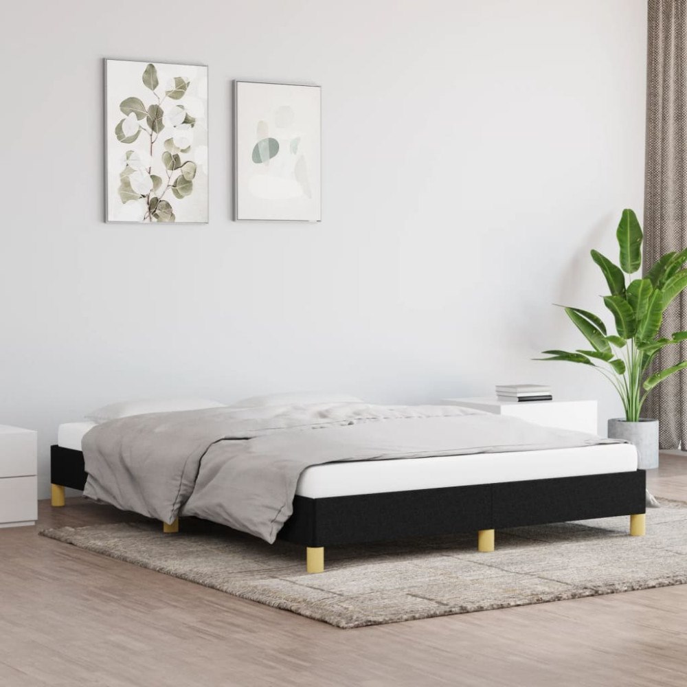 vidaXL Sängram utan madrass svart 160x200 cm tyg