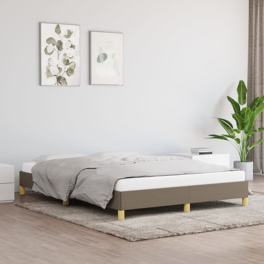 vidaXL Sängram utan madrass taupe 160x200 cm tyg