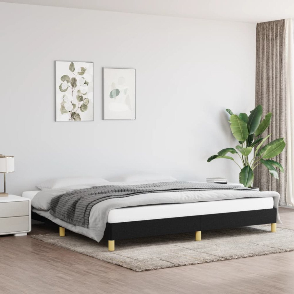 vidaXL Sängram utan madrass svart 200x200 cm tyg