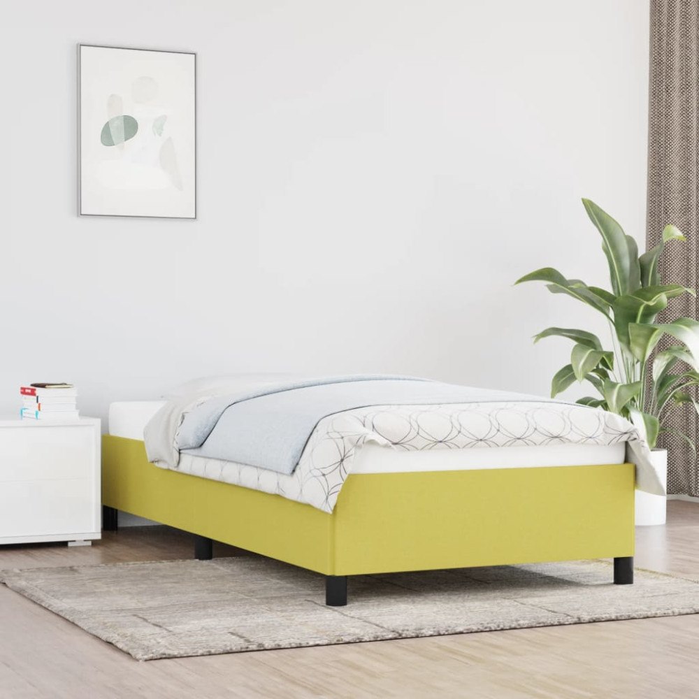 vidaXL Sängram grön 90x200 cm tyg