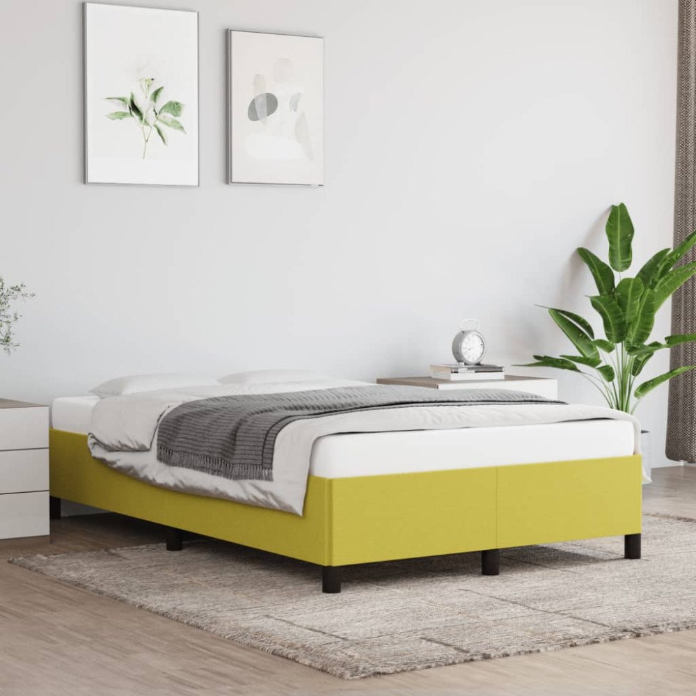 vidaXL Sängram utan madrass grön 120x200 cm tyg