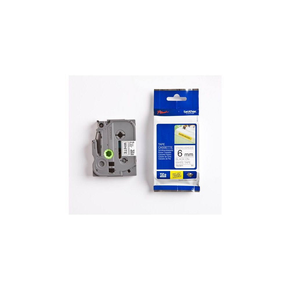 Brother Tape BROTHER TZES-211 6mm svart på vit